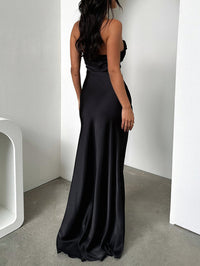 Women Summer Elegant Evening Solid Maxi Dress
