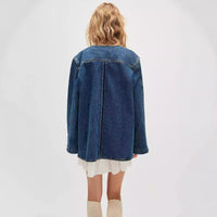 Autumn Casual Wear Simple Loose Retro Fashionable Women's Cowboy Coat