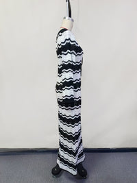 Striped Knitted Hollow-Out Beach Dress