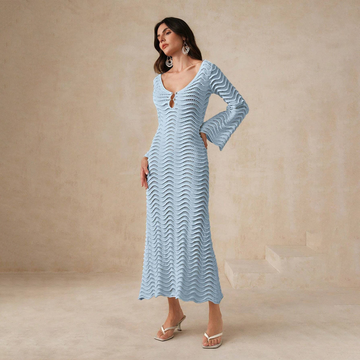 Solid Color Sexy Beach Dress