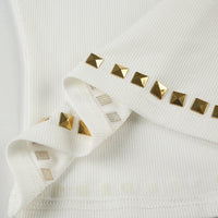 Personality Street Metal Square Rhinestone I Shaped Vest Square Collar Sexy Casual Top Summer