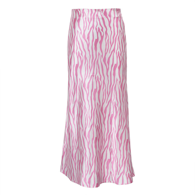High-Grade French Printed Fishtail A-Line Skirt