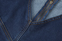 Women Clothing Summer Slim Fit Slimming Fashionable Backless Retro High Waist Denim Jumpsuit
