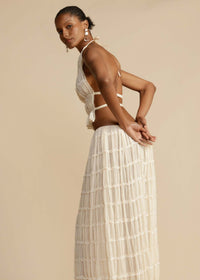Backless Lace-Up Halterneck Sling Top Set