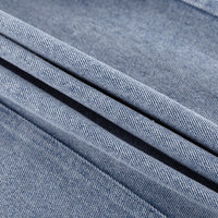 Cotton Simple Retro Long A line Skirt Split Denim Dress