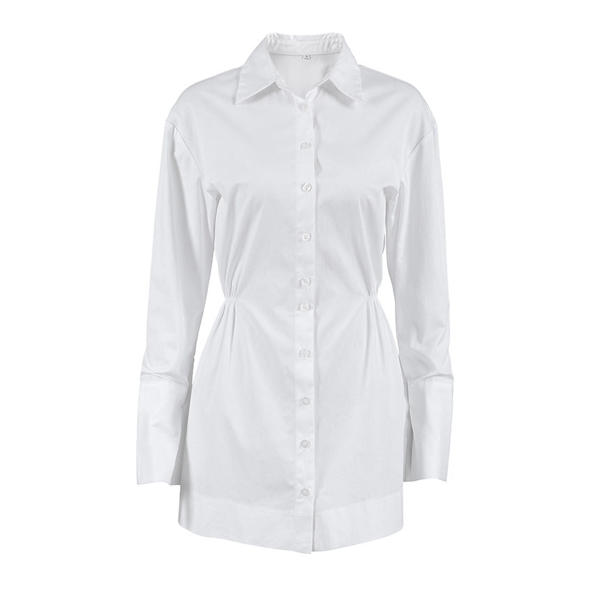 Polo Collar Shirt Dress
