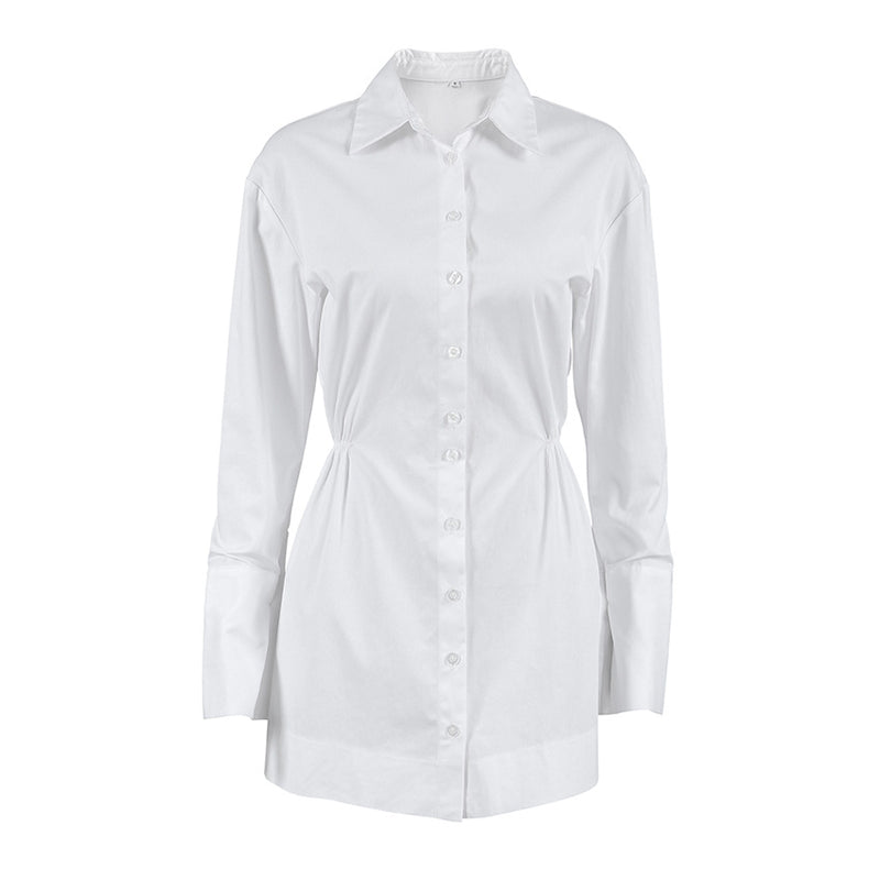 Polo Collar Shirt Dress