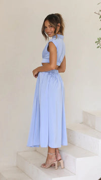 Stand Collar Cutout Maxi Dress