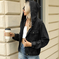 Washed Hooded Denim Jacket