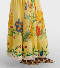 Printed Halter Backless Swing Maxi Dress