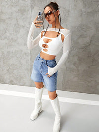 Casual High-Waisted Denim Shorts