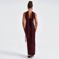 Cinched Waist Tube Top Long Dress