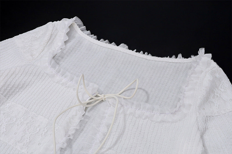 French Knit Lace Two-Piece Set