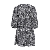 Peter Pan Collar Leopard Print Elegant Spring Dress