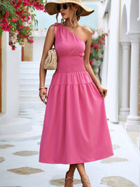 Summer Women Clothing Shoulder Smocking Dress