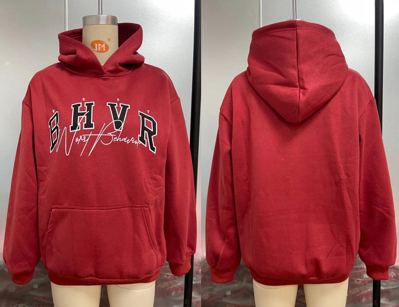 Graphic Print Velvet-Lined Hoodie