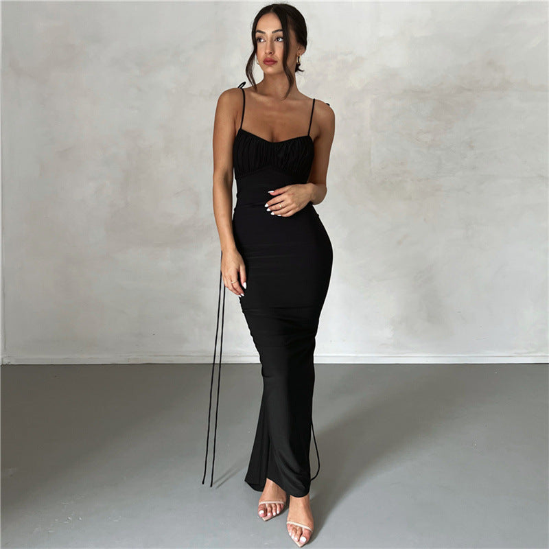 Backless Slim Fit Sheath Long Dress