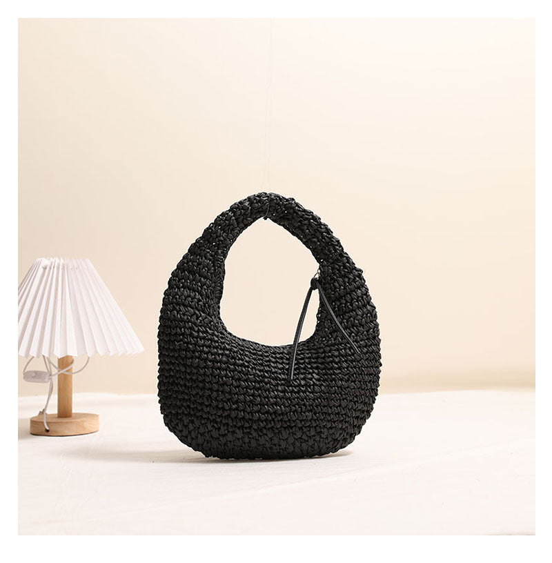 Straw Hand-Carrying Tote Bag