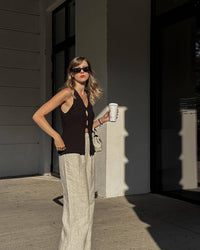 Slim V-Neck Top & Pleated Skirt Set