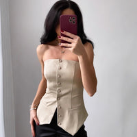 Bold Faux Leather Tube Top