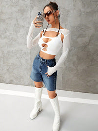 Casual High-Waisted Denim Shorts