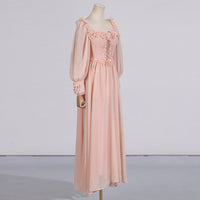 French Elegant Beautiful Dress Autumn Stitching Floral Design High Sense Dress Women