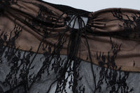 Elegant Lace Wrapped Chest Skirt Set