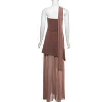Asymmetric Cutout Slim Fit Long Dress