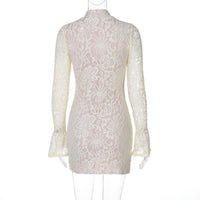 Lace Cutout Long Sleeve Mini Dress