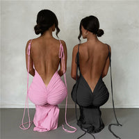 Backless Slim Fit Sheath Long Dress