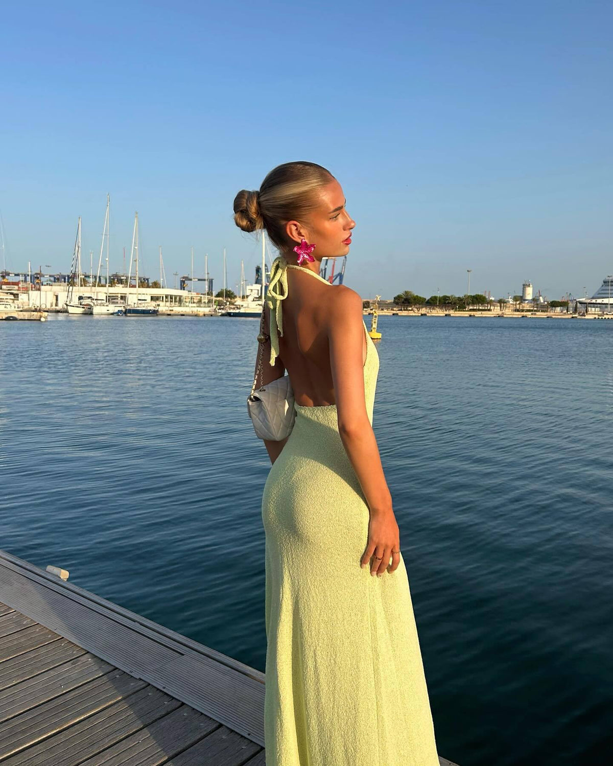 Deep V-Neck Backless Maxi Dress