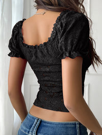 Off-Shoulder Lace Cropped Top