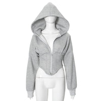 Cropped Hooded Cardigan Jacket