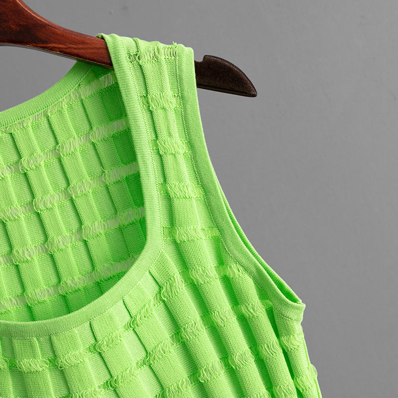 Knit Sleeveless Vest and skirt Set
