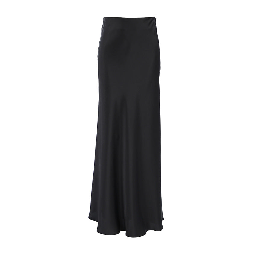 Classic Silk Satin Long Skirt