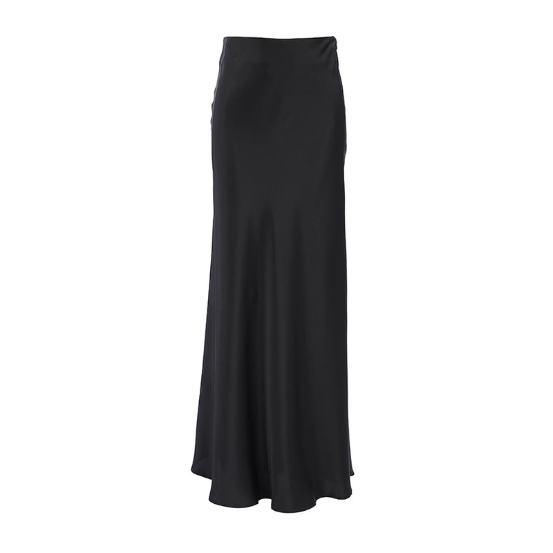 Classic Silk Satin Long Skirt