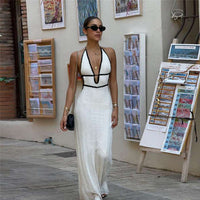 Spring Summer Suspender Sequined Printing Dress