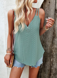 Casual Solid Color Spaghetti Strap Camisole Top