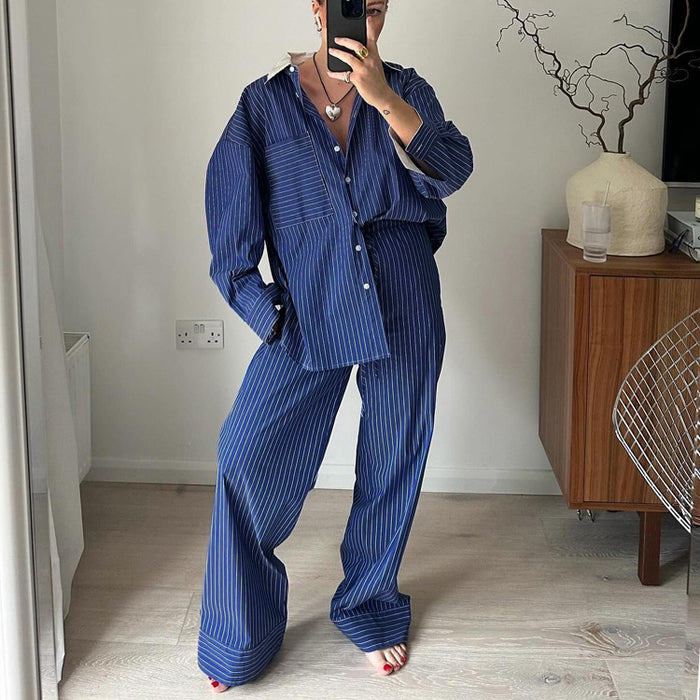 Striped Casual Two Piece Set