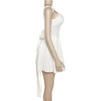 Sexy Backless Lace-Up Bow Evening Dress