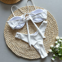 Solid Color Push-Up Bikini Set