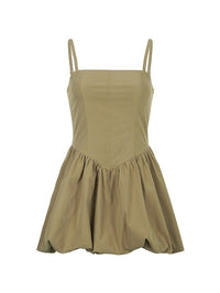 Tight Boning Corset Bubble Mini Dress Summer Pleated Slim Fit Suspenders Puff Dress