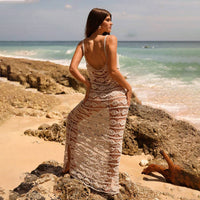 Sleeveless Cutout Knitted Beach Dress