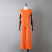 Loose-Fit Solid Color Two-Piece Set