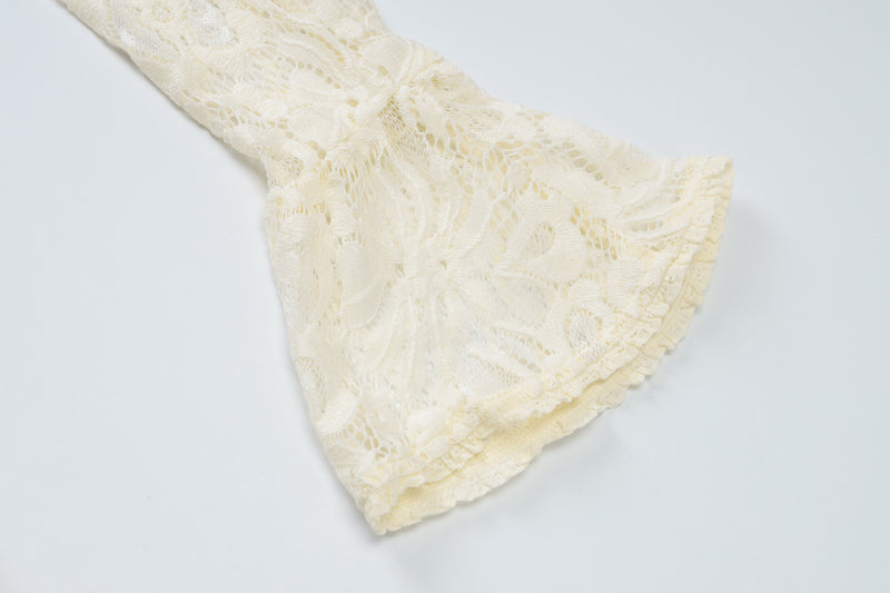 Lace Cutout Long Sleeve Mini Dress
