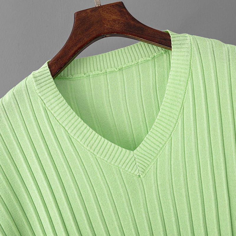 Plus-Size V-Neck Pullover &amp; Pleated Pants Set