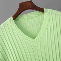 Plus-Size V-Neck Pullover &amp; Pleated Pants Set