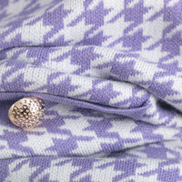 Houndstooth V-Neck Knitted Cardigan