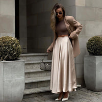 Elegant High Waist Long Skirt