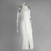 Polo Collar Slit Maxi Dress